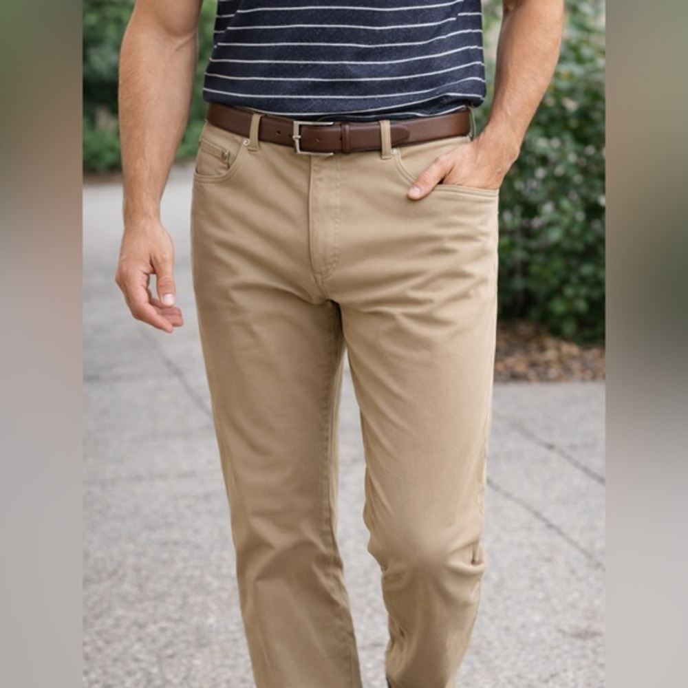 Brax Chuck Khaki Stretch Pants Men’s 36x28 Modern Fit Five Pocket